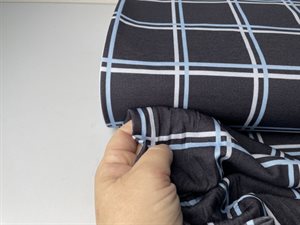 Vinterjersey - fine tern med lyseblå striber